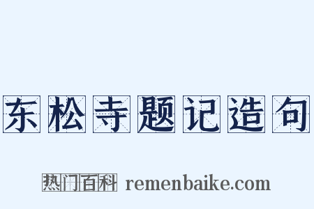 东松寺题记造句是什么意思的图片